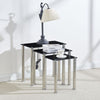 Nest of 3 Tempered Glass Nested Tables Side End Lamp Sofa Tables Living Room