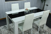 Dining Table Set and 6 4 black white Leather chairs kitchen table set of 4 or 6