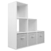 White 3 Tier 6 Cube Storage Bookcase Shelf Display Unit Grey Fabric Shelving Box