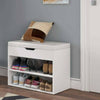 Shoe Bench Storage Rack Shelf Wooden Shoes Cabinet with Soft Seat Hallway Bench