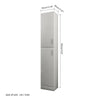 Grey 1.9M Tall Bathroom Cabinet Cupboard Storage Unit High Gloss 2 Doors UK