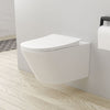 Modern Wall Hung Toilet White WC Pan Soft Close Seat Ceramic Bathroom Cloakroom