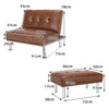 2-Piece Sectional Modern Sofa Set Leather Chaise Lounge W/ Ottoman Foot Stool