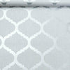 Light Grey Wallpaper Trellis Geometric Metallic Silver Feature Wall Linen Effect