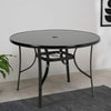 Outdoor Glass Top Garden Table Parasol Table Patio Dining Metal Frame Furnitures