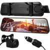 10" Touch Screen Dash Cam Front and Rear Camera Rearview Mirror Car DVR Recorder