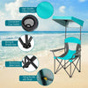 Outdoor Canopy Chair Sunshade Folding Chairs w/Cup Holder & Carrying Bag