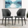 2 x Dining Chairs PU Set Padded Seat Metal Leg Kitchen Chair Home Office