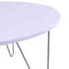 80CM Large White Wood Round Coffee Table Sofa Side Table Solid Metal Hairpin Leg