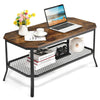 Industrial Coffee Table 2 Tiers Side Table with Open Shelf Living Room Furniture
