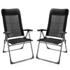 2 PCS Folding Garden Chair Relax Ergonomic Armchair 7 Level Adjustable Mesh Back