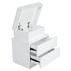 Bedside Tables Storage Cabinet w/ 2 Drawer Bedroom Storage & Coloful LED