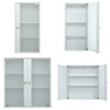 Wall-Mount Frosted Glass Cabinet Vanity Storage Cupboard Shelf Office 1 2 Doors