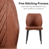 2/4/6pcs Dining Chairs Set Faux Leather Seat Back Metal Legs Kitchen Chair