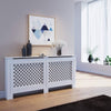 Radiator Cover White Unfinished Modern Traditional Wood Grill Cabinet Shelf MDF