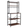 Industrial 5-Tier Kitchen Bakers Rack Microwave Stand Hooks Shelf fr Home Office