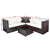 14 Pcs Rattan Garden Sofa Set Chairs Sofa Dining Table Storage Box Brown X9H8