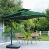 Garden Parasol Banana Cantilever Umbrella Crank Sun Shade Patio Outdoor W/ Base