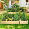 Outdoor 3 Tier Raised Garden Bed Wooden Planter Kit Stackable Large Growing Bed