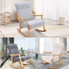Solid Wood Frame Rocking Chairs Shell Back Rocker Sofa Cashmere Cushion Armchair