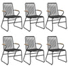 7 Piece Garden Dining Set Black PVC Rattan P8N2