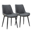 Pair of PU Faux Leather Dining Chairs Kitchen Dining room Chairs Office Family