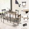 5 Pieces Kitchen Dining Set Modern Breakfast Table and 4 Chairs Space-saving