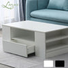Coffee Table Storage High Gloss 2 Drawers Living Room Furniture White Black UK