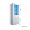 HIgh Gloss Cabinet Cupboard Sideboard Tall Display Unit White Matt RGB LED Light