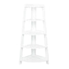 5 Tier Wood Corner Shelf Stand Wood Display Storage Rack Home Furniture White