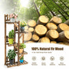 Multi-Layer Wooden Plant Pot Stand Indoor Outdoor Flower Display Shelf Rack