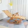 Bamboo Rocking Chair Lounger Recliner Garden Furniture Height Adjustable /Pillow