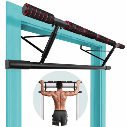 Foldable Padded Pull Up Bar Doorway Chin Up Workout W/ Smart Hook Home Gym