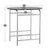 Dining Table and 2 Chairs Set Metal Frame Kitchen Black/Brown/Wo