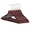 5PCS Wooden Wide Shoulder Clothes Hangers Coat Jackets Pant Suit Trouser Rack