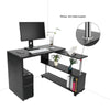 360?? Rotating Laptop Table L Shape Corner PC Computer Desk Home Office UK