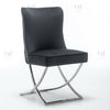 Vanquish Premium Button Back Velvet Dining Chair Brampton Cross Legs Chrome 2023