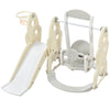 Toddler Slide and Swing Set 4 in 1, Kids Playground Climber Swing Playset Beige