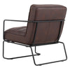 Retro Faux Leather Upholstered Armchair Industrial Steel Frame Accent Sofa Chair