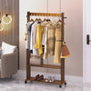 3-in-1 Clothes Hanging Rail Rack Rolling Garment Rack Laundry Bedroom Bathroom