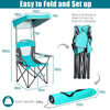 Outdoor Canopy Chair Sunshade Folding Chairs w/Cup Holder & Carrying Bag