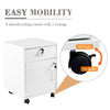 Rolling Wood Office Storage Cabinet Drawers Wheels File Cabinet Lockable Rolling