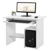 UK Computer Desk with Shelves Storage Shelf Keyboard Tray Laptop Table White