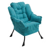 Occasional Wingback Suede Fabric Armchair Lazy Chairs W/ Side Pocket Single Sofa