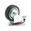 4x Heavy Duty 75mm Rubber Swivel Castor Wheels Trolley Furnitures Caster Black