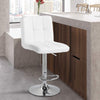Set of 2 Bar Stools Faux Leather White Bar Chair Height Adjustable Kitchen New