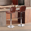 2PCS Bar Stools Gas Lift Swivel Stool Pub Club Cafe Breakfast Chair Faux Leather