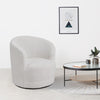 Teddy Velvet White Swivel Leisure Armchair Upholstered Sofa Chair Bedroom