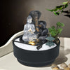Cascading Bowls Water Feature LED Resin Buddha Statues Indoor Tabletop Fountains