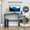Computer Desk w/ Drawers Modern Writing Workstation for Home Office Grey